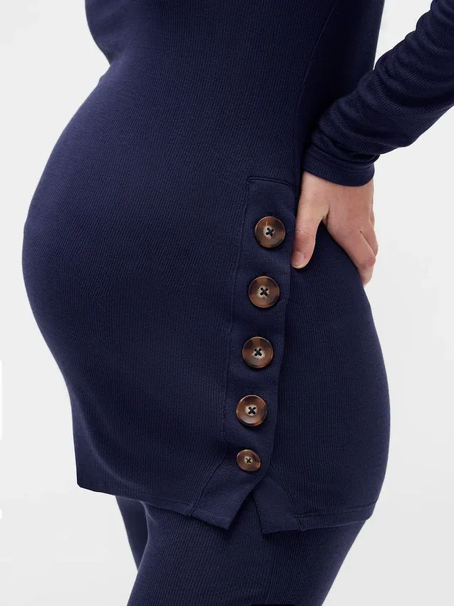 Conjunto de pijama premamá de modal acanalado