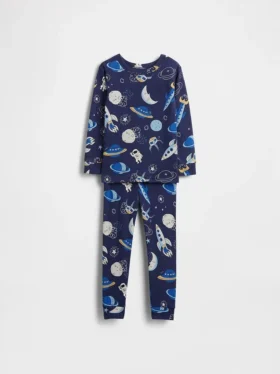 Conjunto de pijama «Space» de algodón orgánico cepillado para bebés y niños