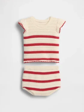 Conjunto de rayas de ganchillo para bebé