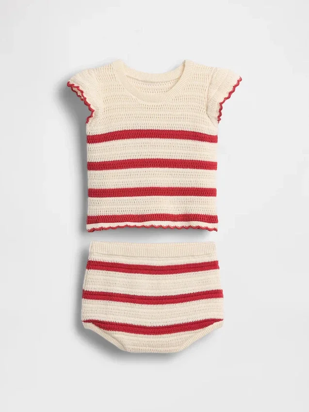 Conjunto de rayas de ganchillo para bebé