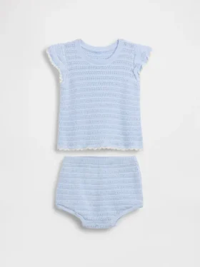 Conjunto de rayas de ganchillo para bebé