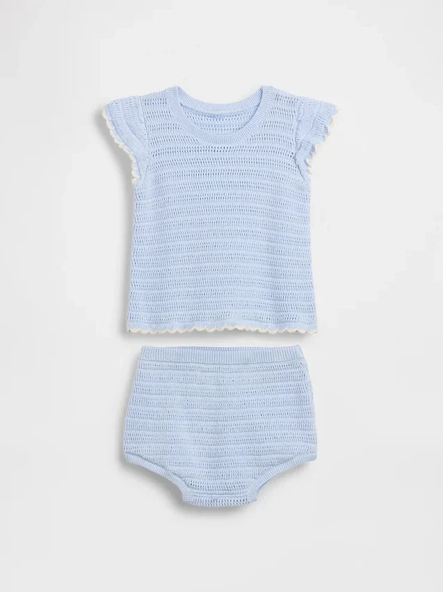 Conjunto de rayas de ganchillo para bebé