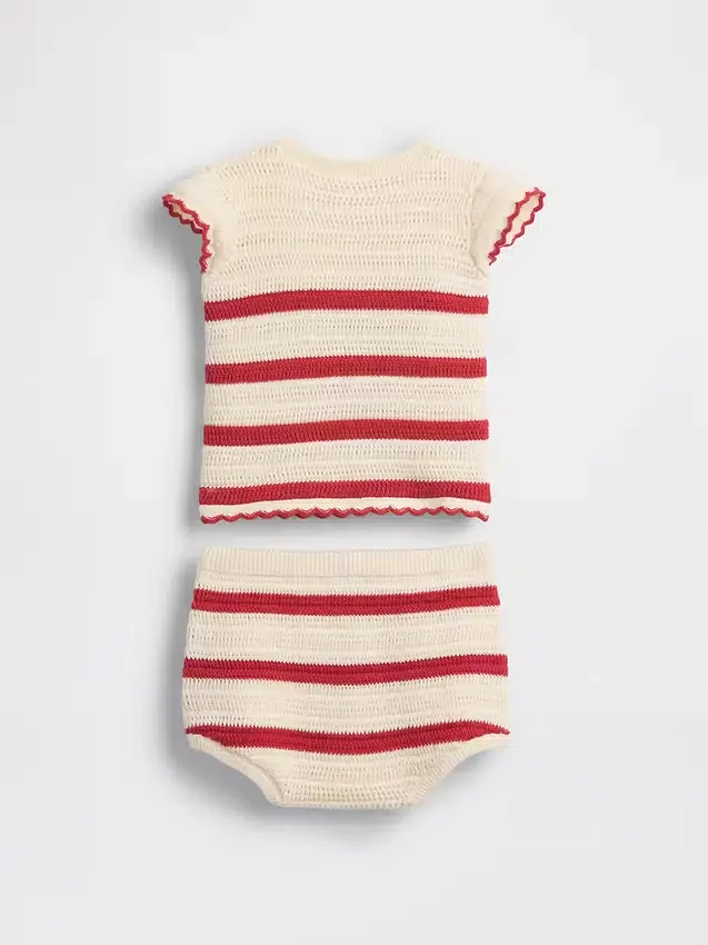 Conjunto de rayas de ganchillo para bebé