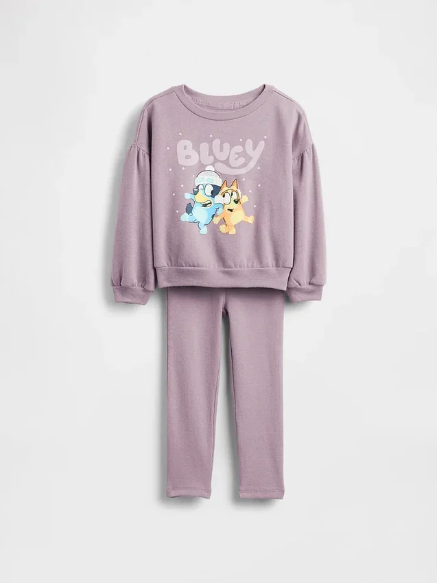 Conjunto de sudadera «Bluey Vintagesoft» y leggings acanalados para bebés y niños pequeños