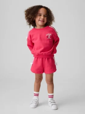 Conjunto de sudadera y pantalones cortos con lazo y logotipo Vintagesoft para Bebé y Niño