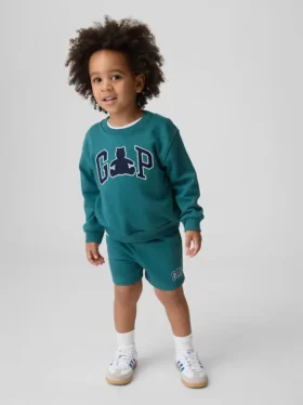 Conjunto de sudadera y pantalones cortos con logo del oso Vintagesoft Terry para Bebé y Niño