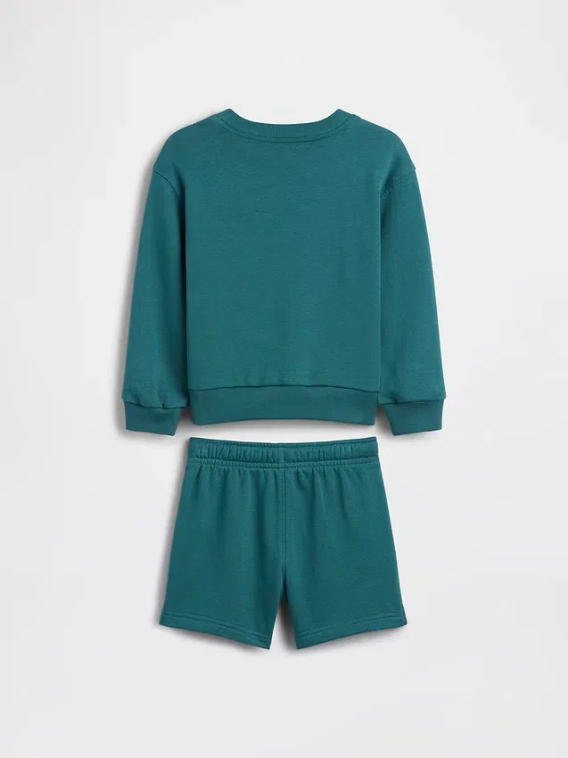 Conjunto de sudadera y pantalones cortos con logo del oso Vintagesoft Terry para Bebé y Niño