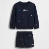Conjunto de sudadera y pantalones cortos de felpa Vintagesoft para Bebé y Niño