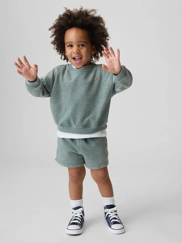 Conjunto de sudadera y pantalones cortos Vintagesoft para Bebé y Niño