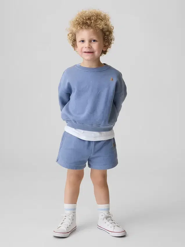 Conjunto de sudadera y pantalones cortos Vintagesoft para Bebé y Niño