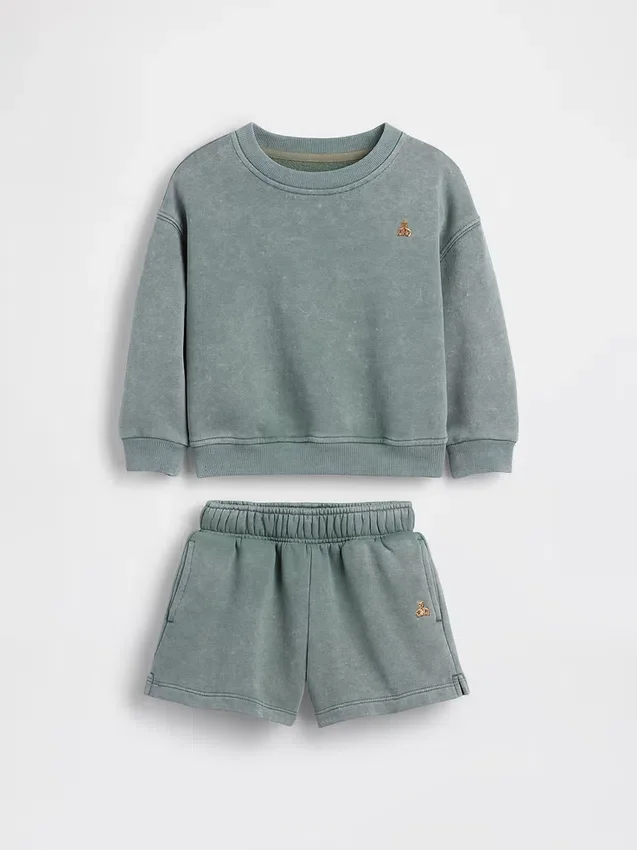 Conjunto de sudadera y pantalones cortos Vintagesoft para Bebé y Niño