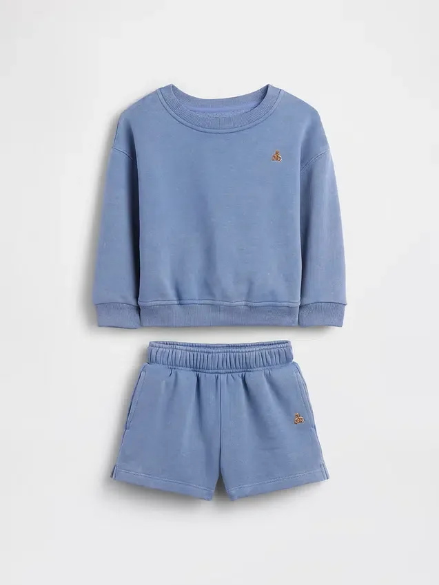 Conjunto de sudadera y pantalones cortos Vintagesoft para Bebé y Niño