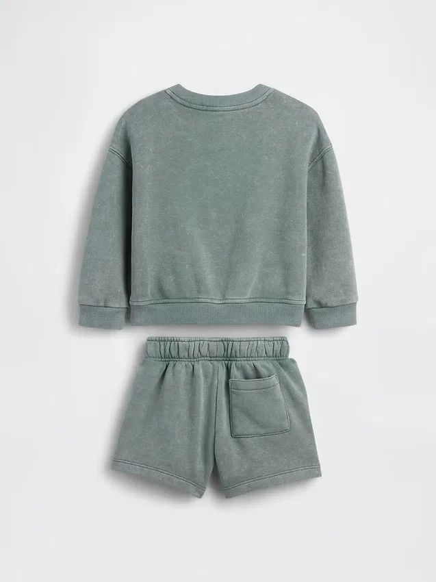 Conjunto de sudadera y pantalones cortos Vintagesoft para Bebé y Niño