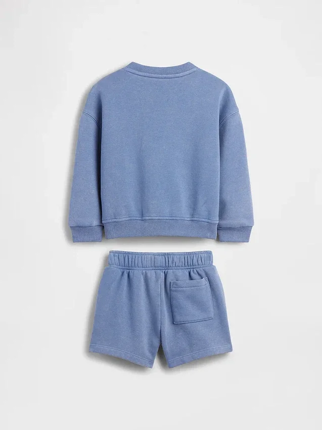 Conjunto de sudadera y pantalones cortos Vintagesoft para Bebé y Niño