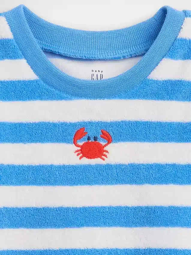 Conjunto de toalla de rizo a rayas para bebé