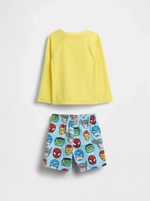 Conjunto de traje de baño con camiseta protectora Marvel para bebés y niños