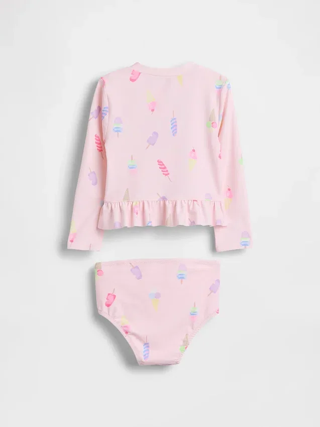 Conjunto de traje de baño con camiseta protectora para bebés y niños