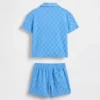 Conjunto de vacaciones de felpa a cuadros para bebés y niños pequeños