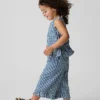 Conjunto de vaqueros a cuadros vichy con bajo con volantes para bebés y niños pequeños