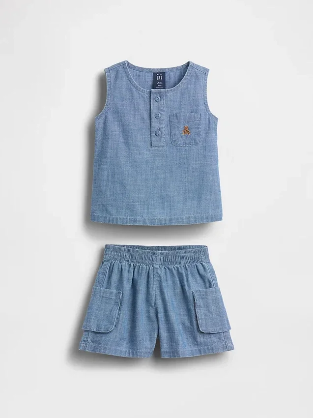 Conjunto de vaqueros con bolsillos para bebé