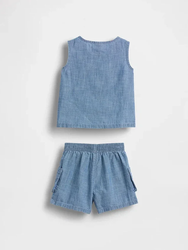 Conjunto de vaqueros con bolsillos para bebé