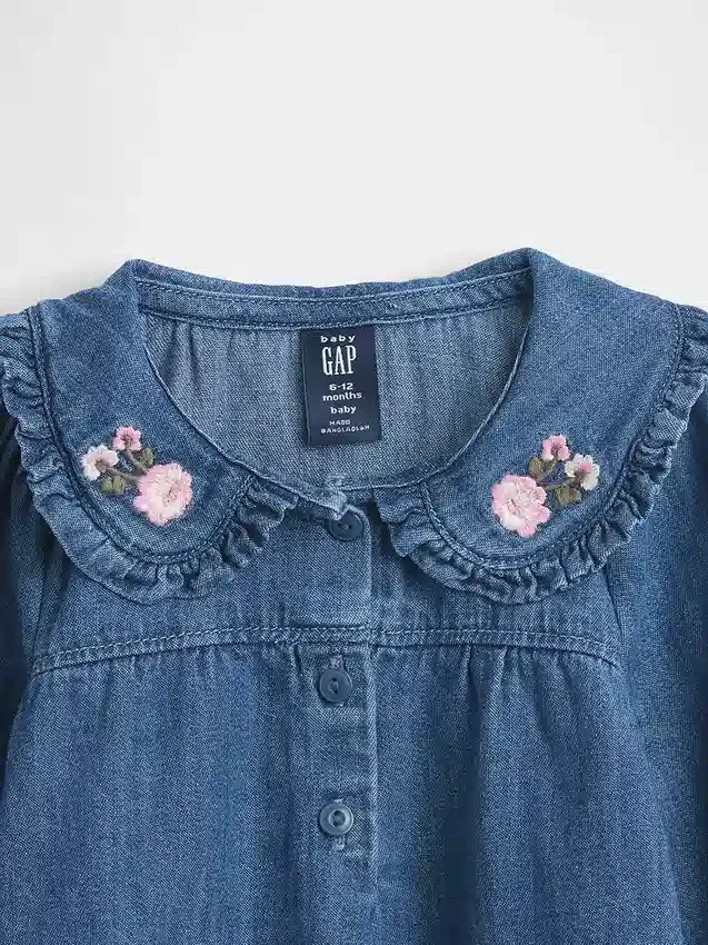 Conjunto de vaqueros con estampado floral para bebé