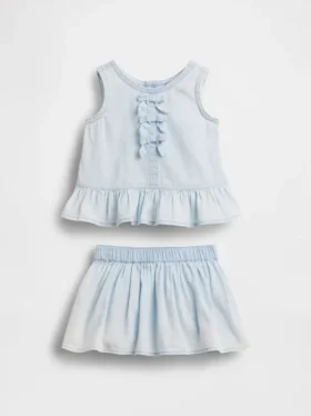 Conjunto de vaqueros con lazo para bebé