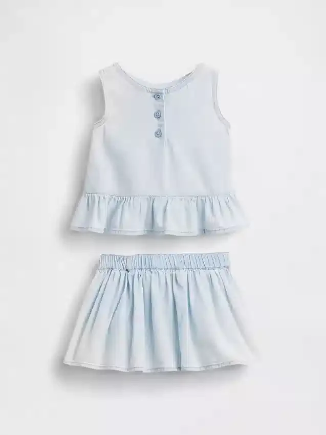 Conjunto de vaqueros con lazo para bebé