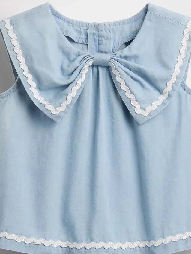 Conjunto de vaqueros con lazo para bebés y niños pequeños