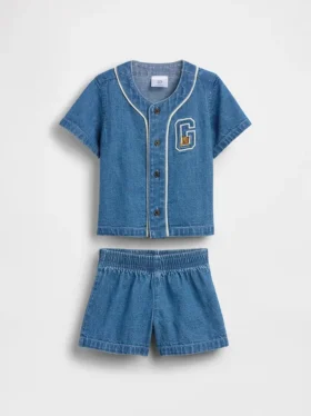 Conjunto de vaqueros estilo universitario para bebé