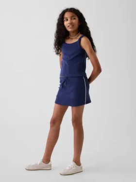 Conjunto infantil de falda-pantalón de rizo