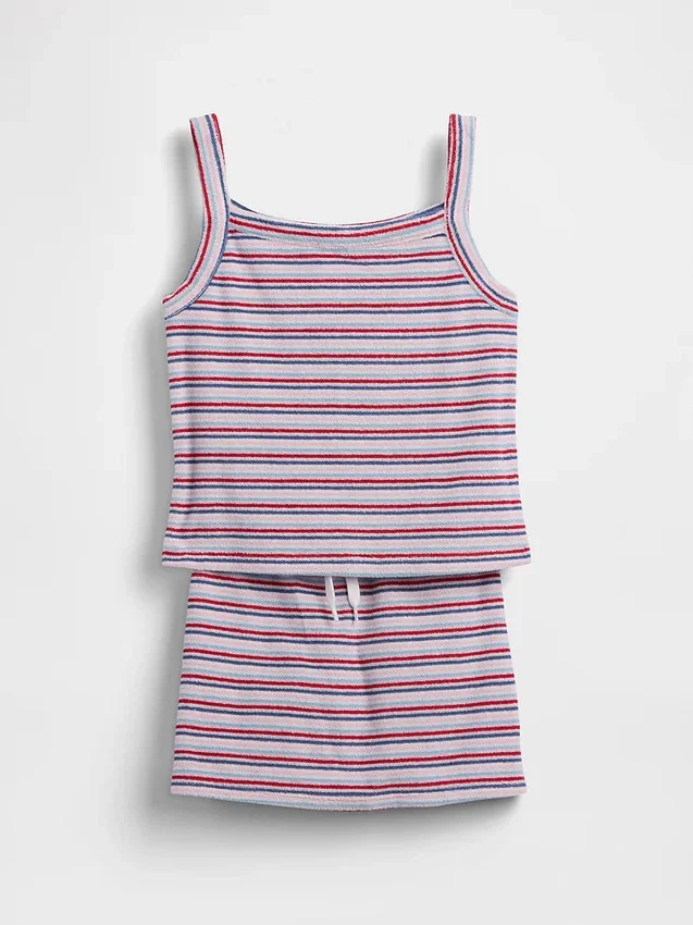 Conjunto infantil de falda-pantalón de rizo