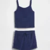 Conjunto infantil de falda-pantalón de rizo