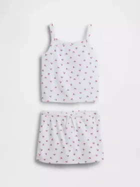 Conjunto infantil de falda-pantalón de rizo