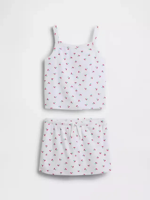 Conjunto infantil de falda-pantalón de rizo