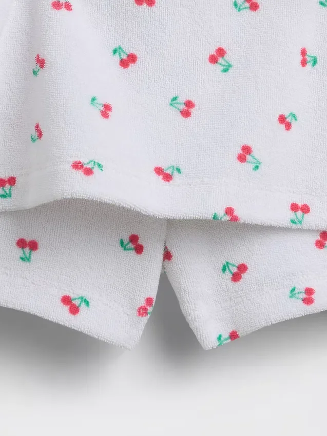 Conjunto infantil de falda-pantalón de rizo