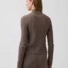 Cárdigan corto con cremallera y punto trenzado CashSoft