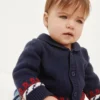 Cárdigan tipo chal de estilo náutico para bebé