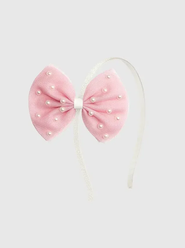 Diadema con lazo de tul y perlas «Sweet Wink»