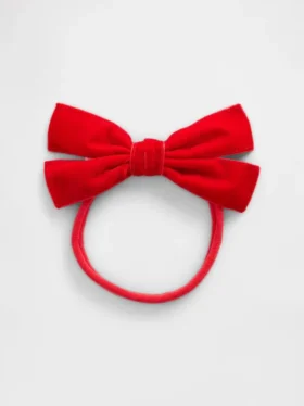 Diadema de terciopelo con lazo para bebé