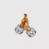 Dije de gato con orificio para pendientes Huggie