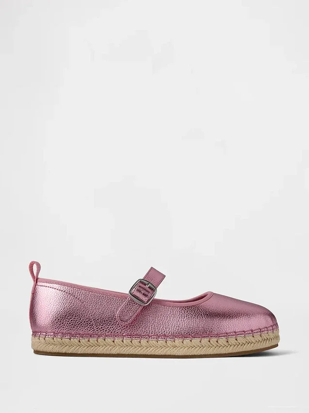 Espadrillas infantiles tipo Mary Jane metalizadas