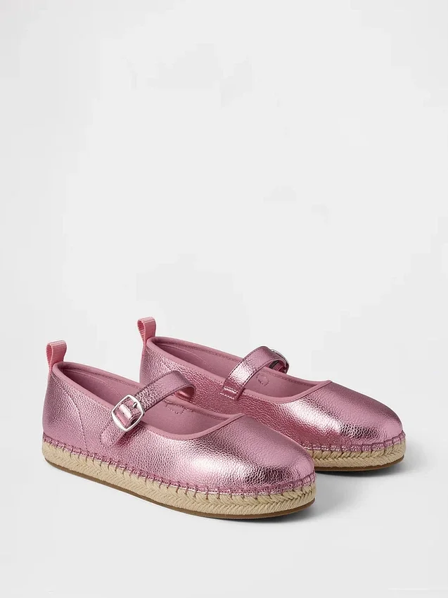Espadrillas infantiles tipo Mary Jane metalizadas