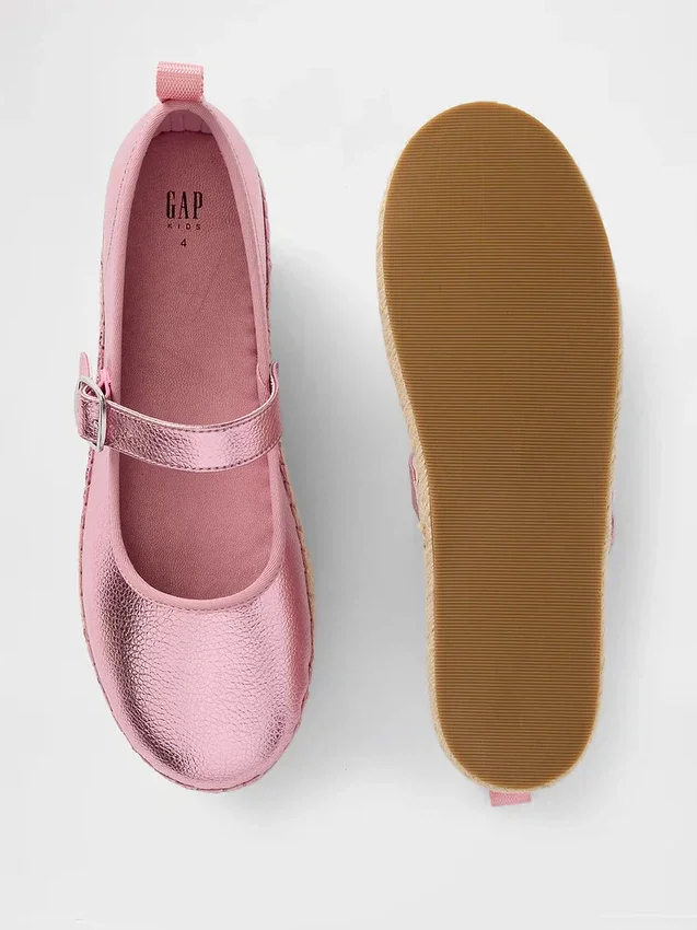 Espadrillas infantiles tipo Mary Jane metalizadas