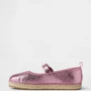 Espadrillas infantiles tipo Mary Jane metalizadas