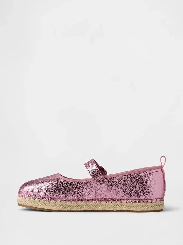 Espadrillas infantiles tipo Mary Jane metalizadas