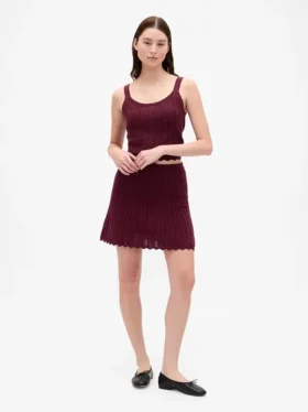 Falda de punto «pointelle» 100 % algodón