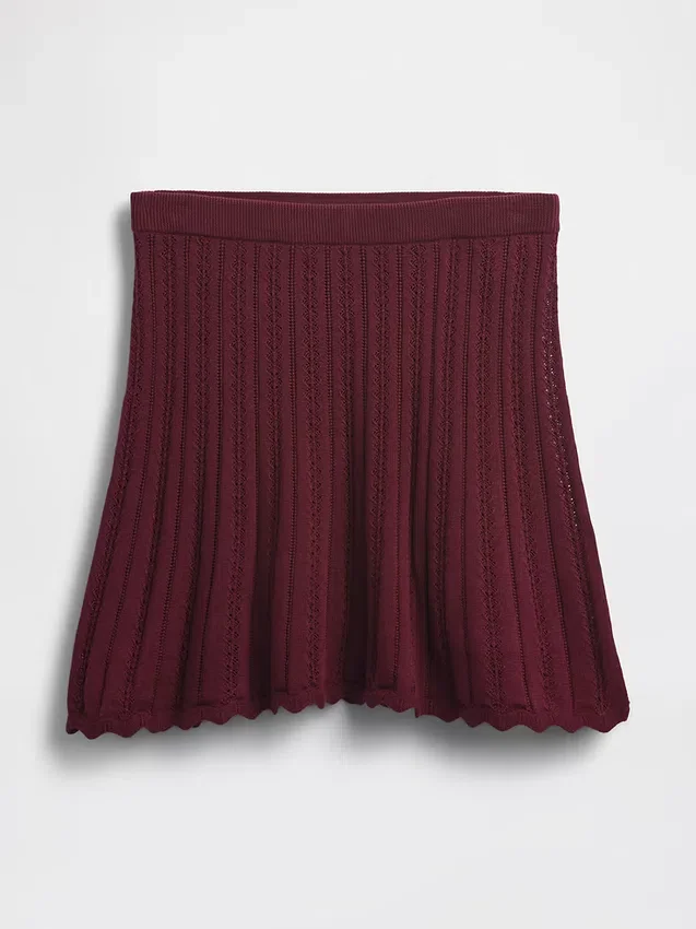 Falda de punto «pointelle» 100 % algodón