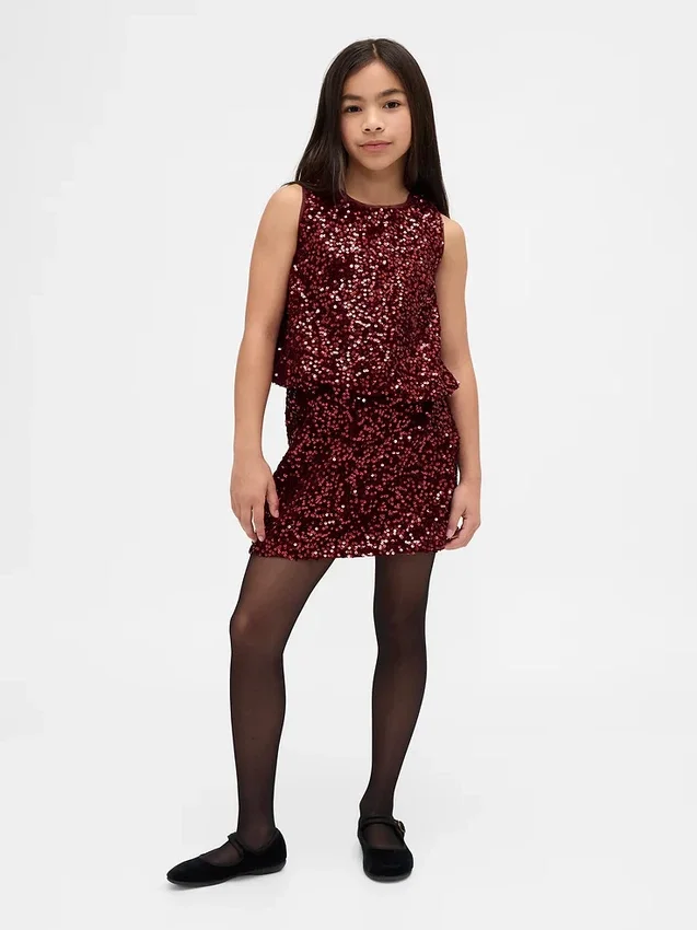 Falda infantil con lentejuelas