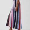 Falda-jersey maxi de rayas 100 % algodón